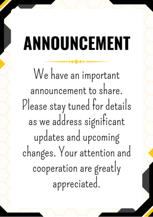 White Announcement A4 Template | PosterMyWall