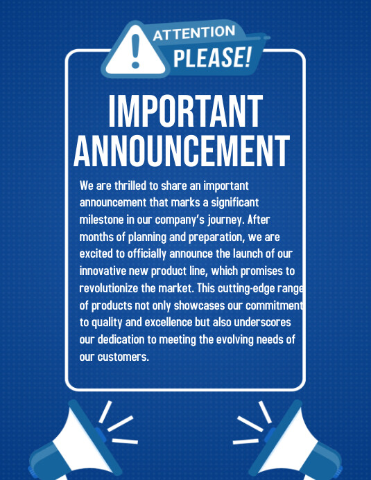 Copy of Important Announcement | PosterMyWall