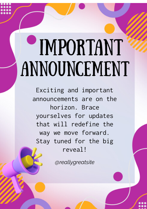 Copy of Important Announcement | PosterMyWall