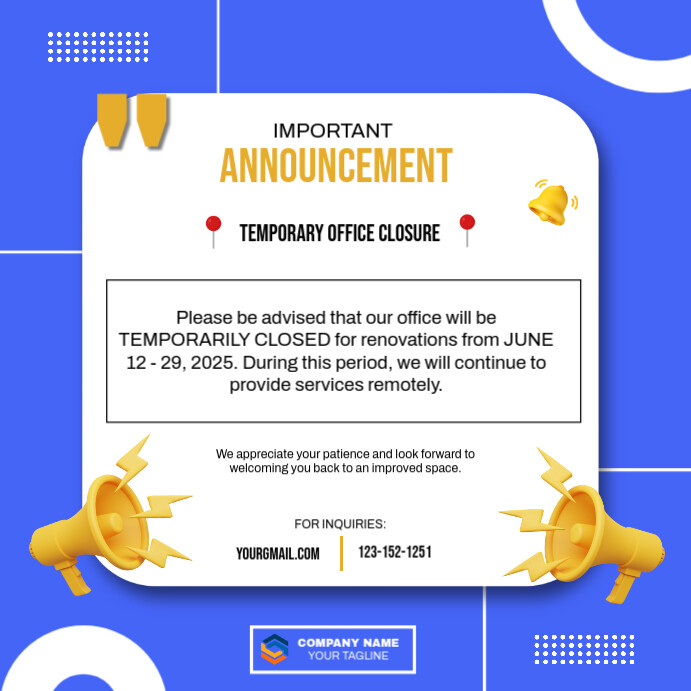 Renovation Announcement Posters Template | PosterMyWall