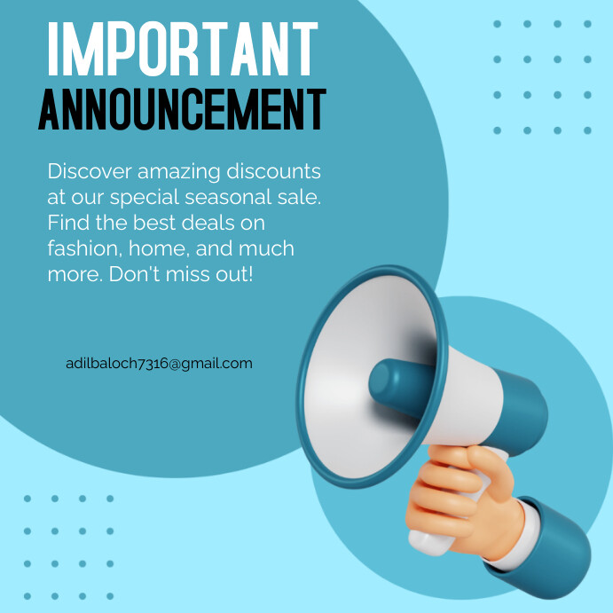 Important announcement Template | PosterMyWall