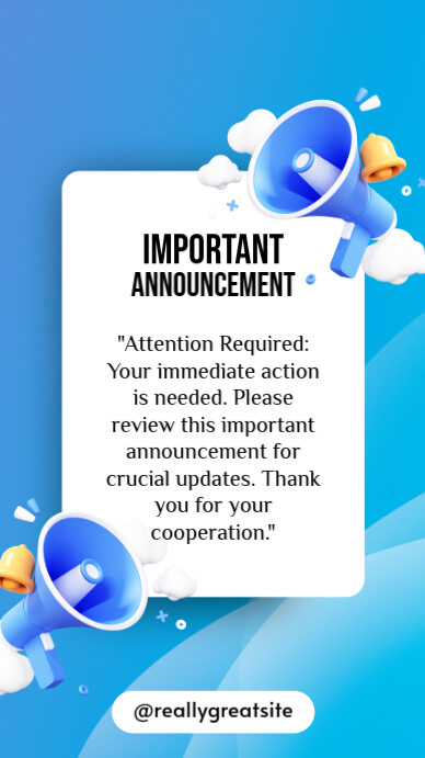 Important Announcement Instagram-verhaal template