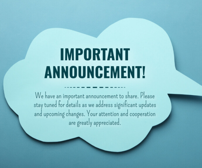 Announcing Showcase Important Announcement Template | PosterMyWall