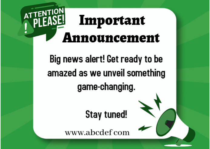 IMPORTANT ANNOUNCEMENT ไปรษณียบัตร template