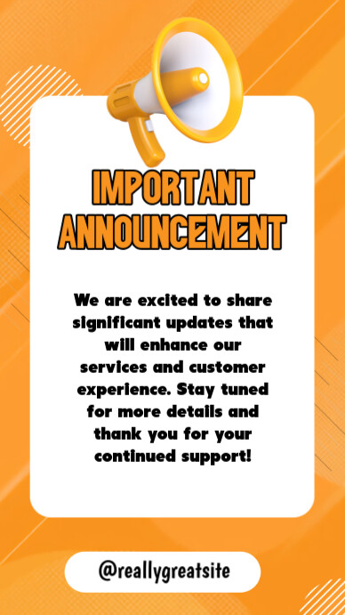 Important Announcement Instagram-verhaal template