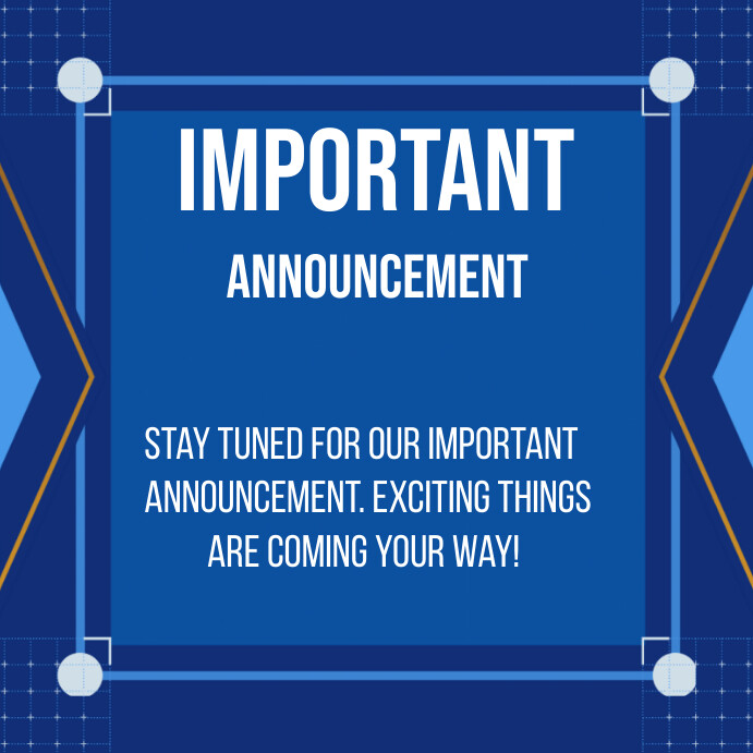 Important announcement Instagram na Post template