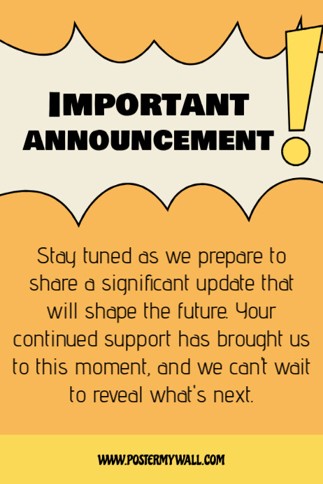 IMPORTANT ANNOUNCEMENT Template | PosterMyWall