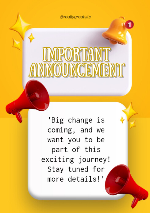 Important Announcement Template | PosterMyWall