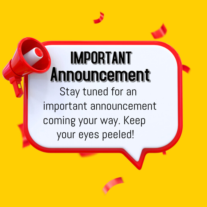 Important announcement Template | PosterMyWall