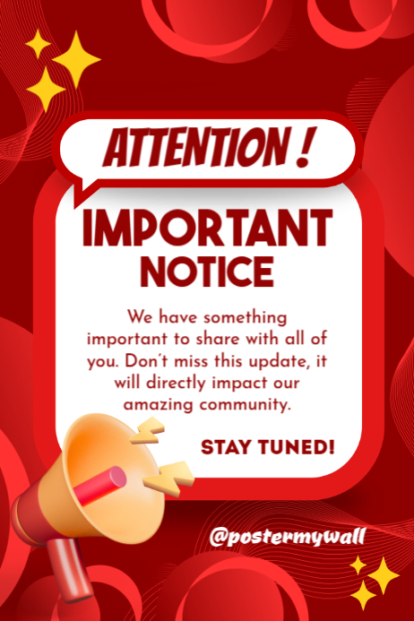 Important Announcement Posters Template | PosterMyWall
