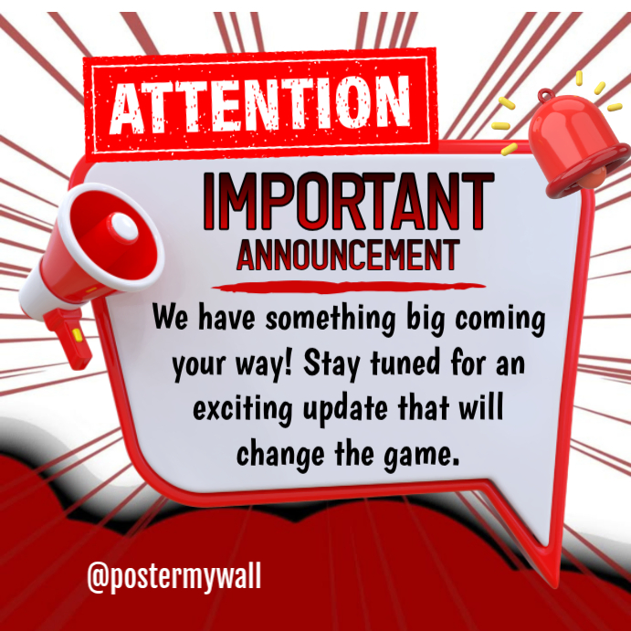 Important announcement Template | PosterMyWall