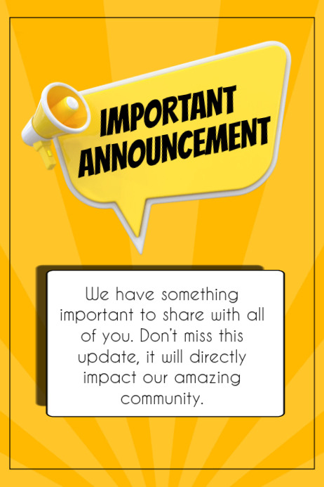 Important Announcement Template | PosterMyWall