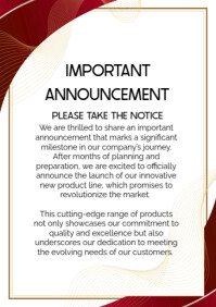 White Product Launch Announcement A4 Template