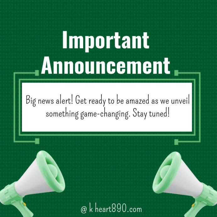 Important announcement Template | PosterMyWall