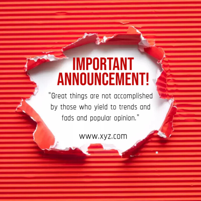 Copy of important announcement | PosterMyWall