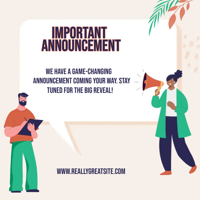 IMPORTANT ANNOUNCEMENT INSTAGRAM POST Template PosterMyWall