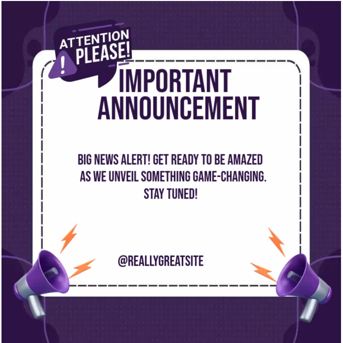 Copy of IMPORTANT ANNOUNCEMENT INSTAGRAM POST | PosterMyWall