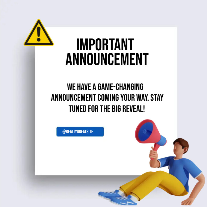 Important Announcement INSTAGRAM POST Template PosterMyWall