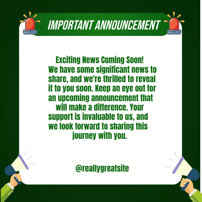 Important Announcement INSTAGRAM POST template