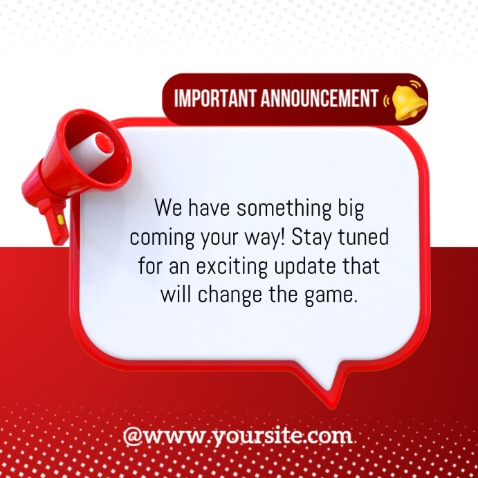 Copy of Important Announcement Instagram Post | PosterMyWall