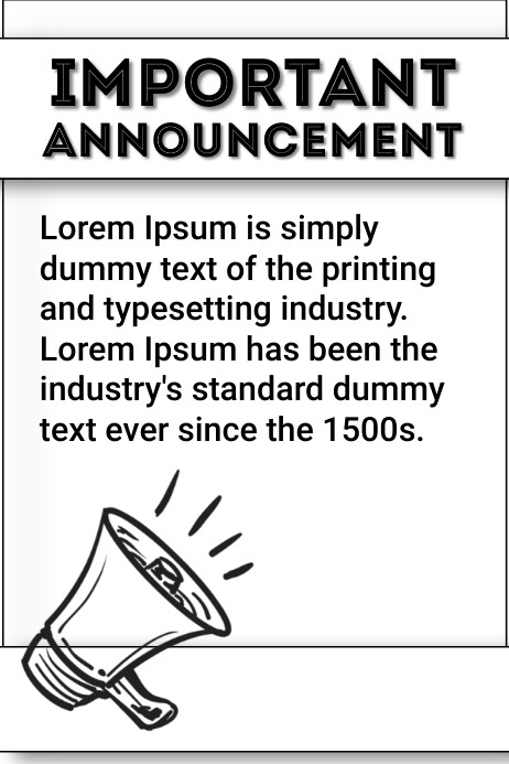 Important announcement poster Template | PosterMyWall