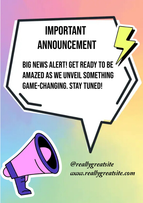 Important announcement poster Template | PosterMyWall