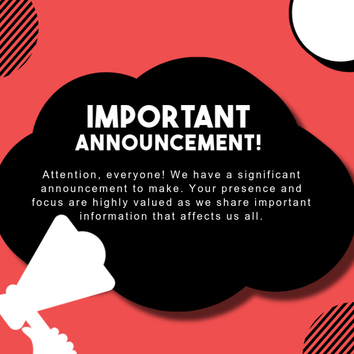 Copy of Important announcement poster | PosterMyWall