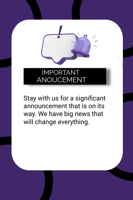 Plantilla de important announcement poster | PosterMyWall