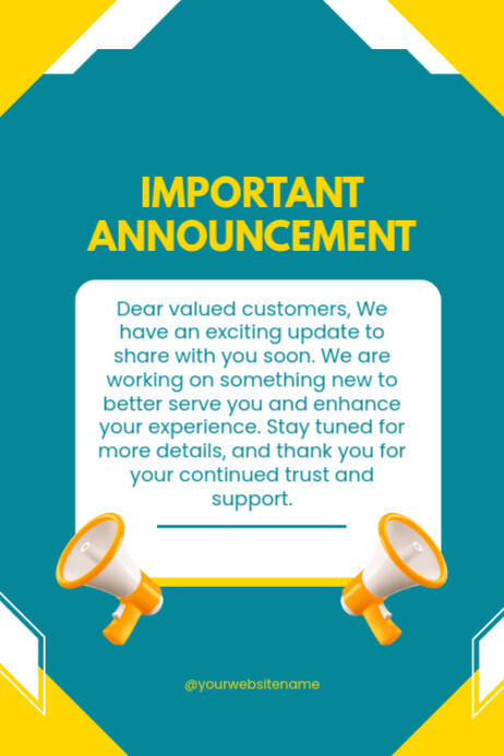 Copy of Important Announcement Poster | PosterMyWall