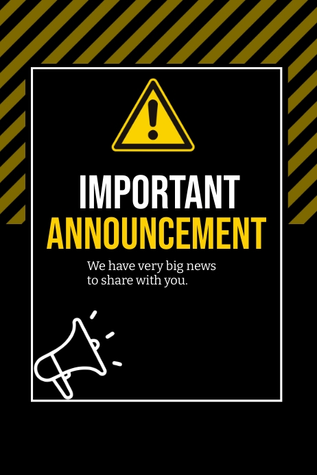 important announcement poster Templat | PosterMyWall