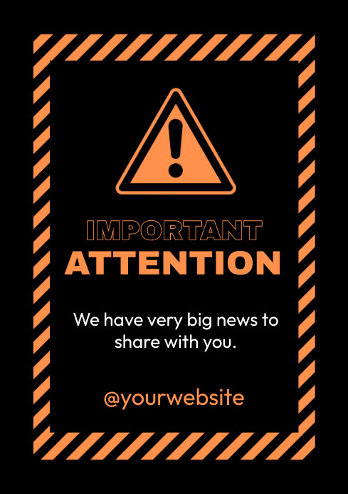 Important Attention Notice A4 template