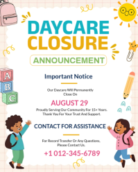Hvid Daycare Closure Announcement Instagram Portrait Template