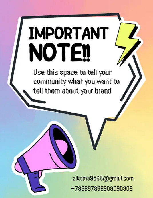 Plantilla de Important note | PosterMyWall