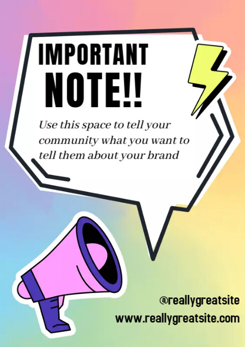 Plantilla de Important Note | PosterMyWall