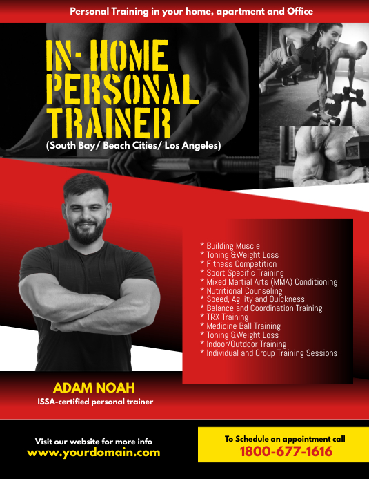 In-Home Personal Trainer Flyer template