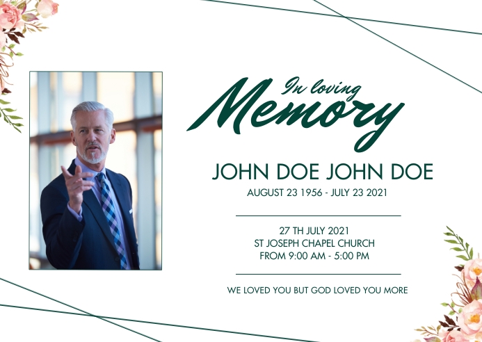 IN LOVING MEMORY CARD Template | PosterMyWall