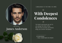 In Loving Memory Card from Church – Elegant Sympathy and Condolence Template A6