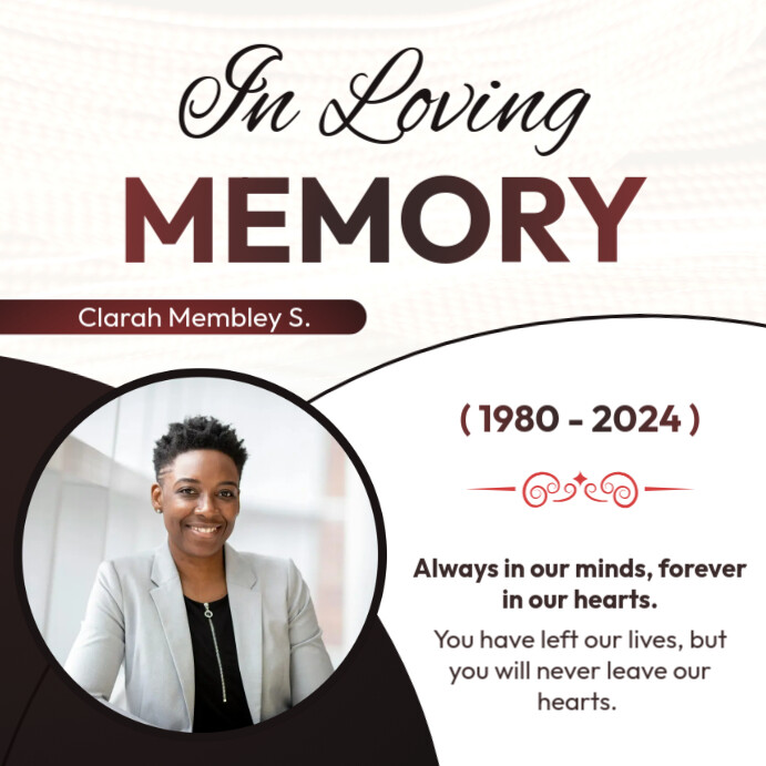 in loving memory condolences message Instagram Post template