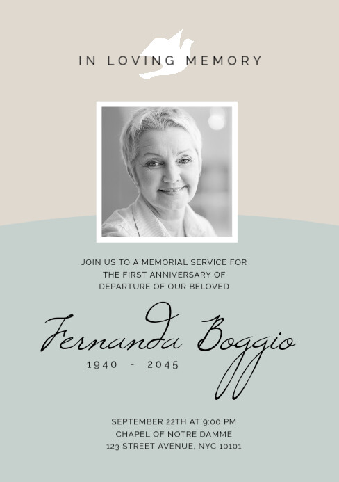 In loving memory death notice card Template | PosterMyWall