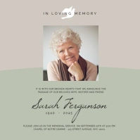 In loving memory death notice instagram post Square (1:1) template