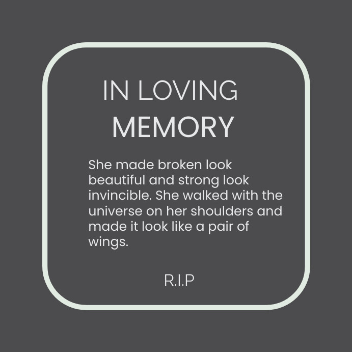 In loving Memory Publicação no Instagram template