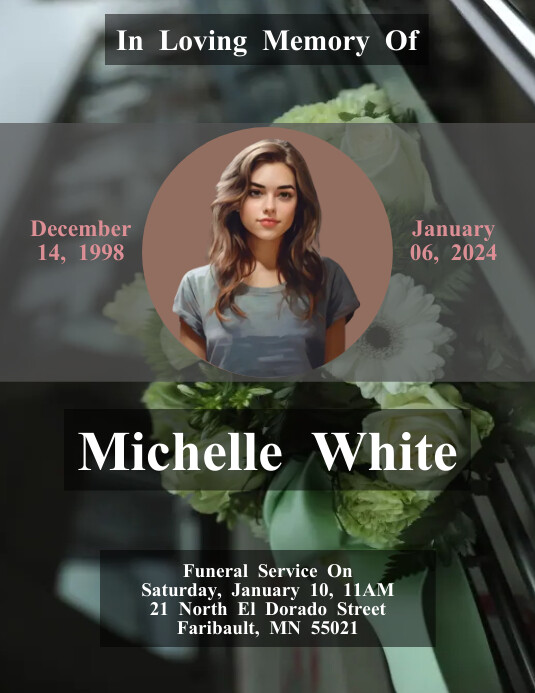 Example Ug In Loving Memory Design Copy of In Loving Memory Design Template | PosterMyWall
