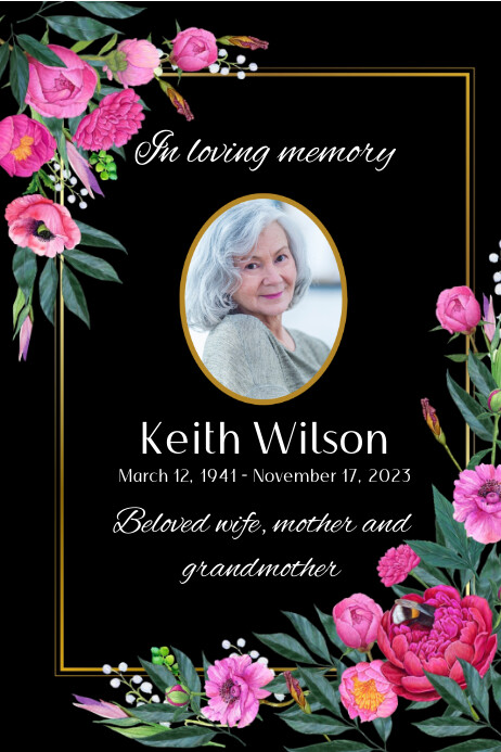 In loving memory Poster template