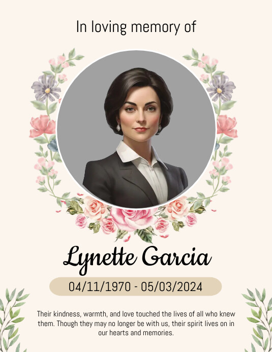 In Loving Memory Design Template Flyer (US Letter)