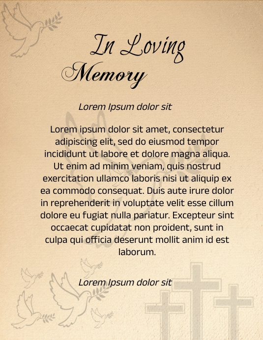 Printable In Loving Memory Paper In loving memory Template | PosterMyWall
