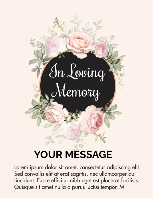 Fillable In Loving Memory Label In loving Memory Template | PosterMyWall