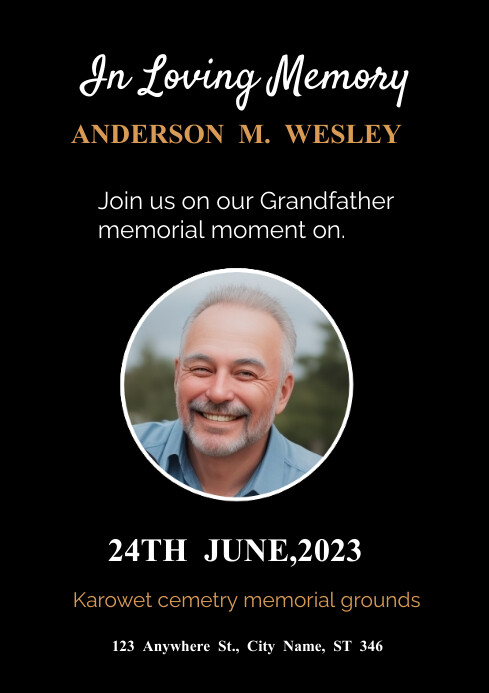 In loving Memory A4 template