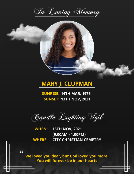 in loving memory Template PosterMyWall