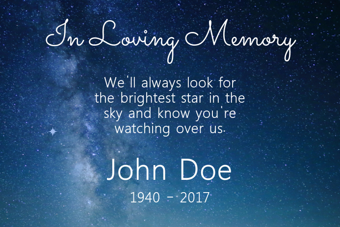 In Memory Adverts Plantilla de En el Memoria Cariñosa | PosterMyWall