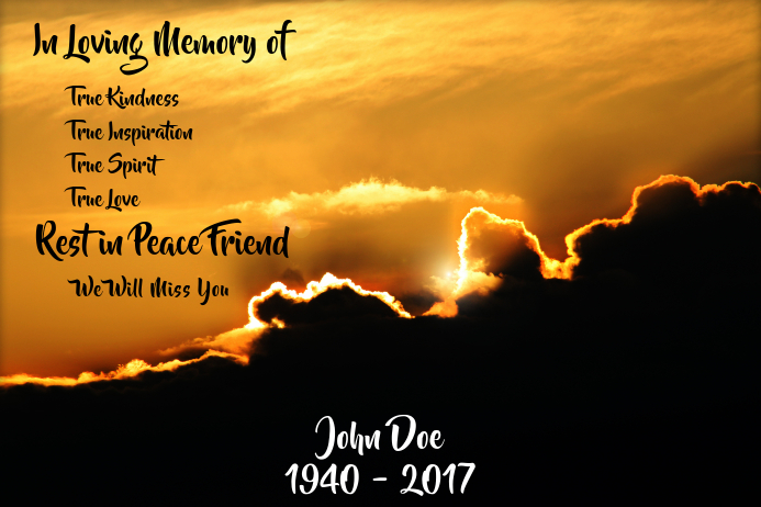 In Loving Memory Plakat template